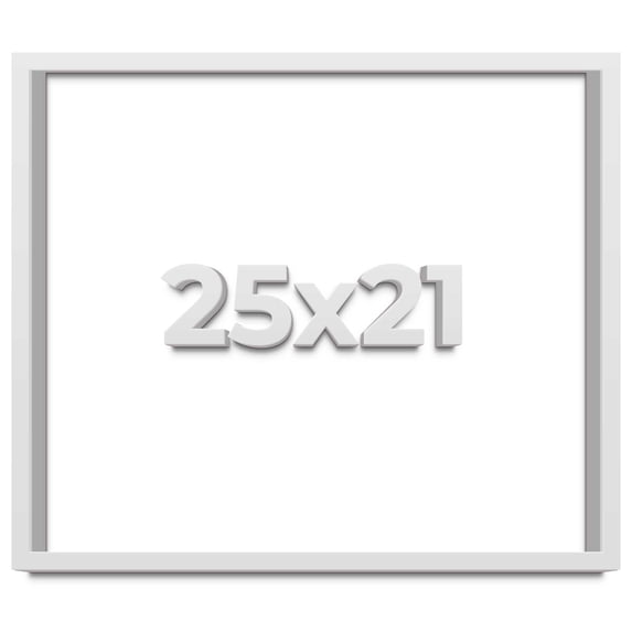 25x21 Shadow Box Frame White | 2 Inches Deep Real Wood Contemporary Shadowbox Display Frame | UV