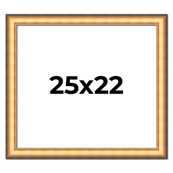 25x22 Frame Gold Plein Aire Solid Wood Picture Frame Width 2 Inches | Interior Frame Depth 0.5