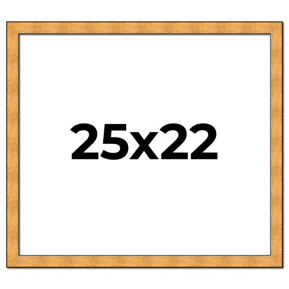 25x22 Frame Gold Rustic Solid Wood Picture Frame | 1.25 Inch Wide Moulding | Rustique Gold