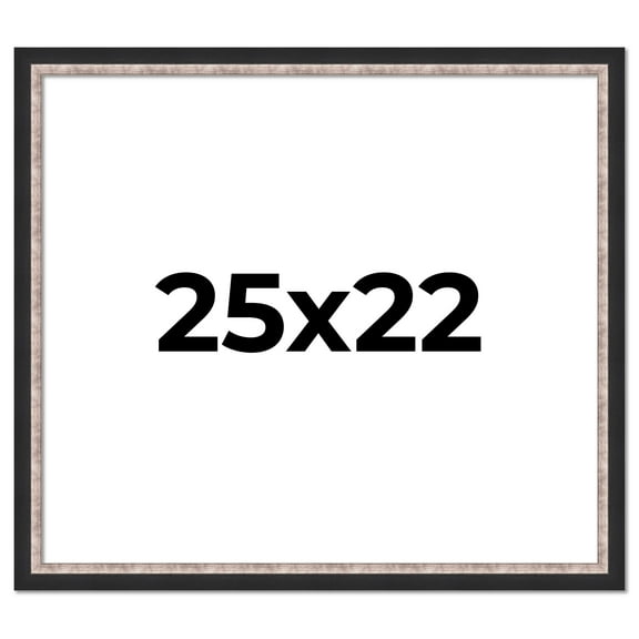 25x22 Frame Silver Real Wood Picture Frame Width 1.25 Inches | Interior Frame Depth 0.75 Inches |