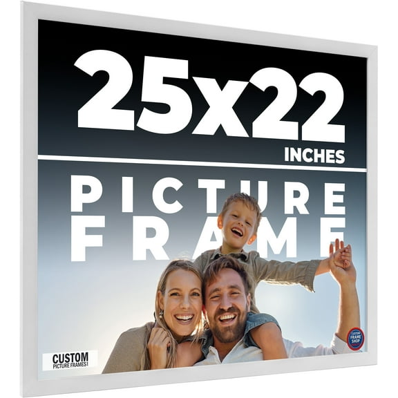 25x22 Frame White Real Wood Picture Frame Width 0.75 inches | Interior Frame Depth 0.5 inches |