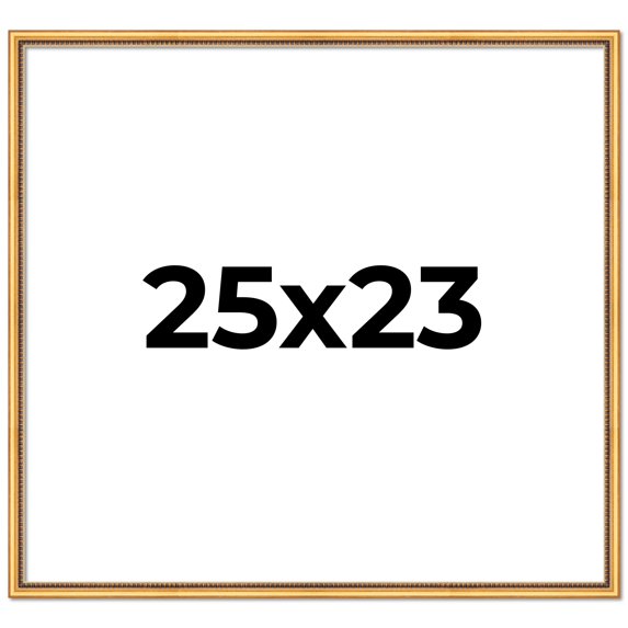25x23 Frame Beaded Gold Solid Wood Picture Frame | 0.75 Inches Moulding Width | Liscio Oro