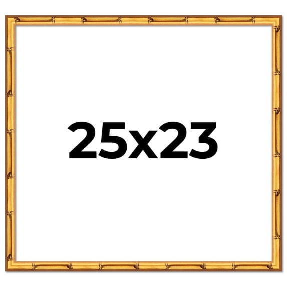 25x23 Frame Gold Bamboo Solid Wood Picture Frame | 1 Inch Moulding Width | Interior Frame Depth