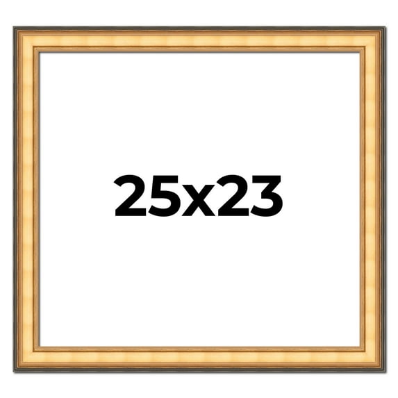 25x23 Frame Gold Plein Aire Solid Wood Picture Frame Width 2 Inches | Interior Frame Depth 0.5