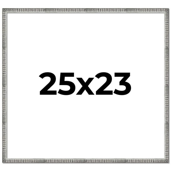 25x23 Frame Silver Grey Distressed Solid Wood Picture Frame | 0.75 Inch Moulding Width | Interior