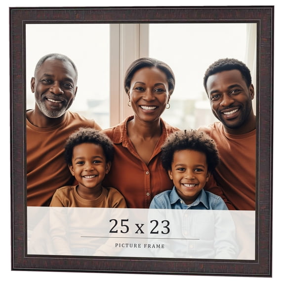 25x23 Rustic Brown Real Wood Picture Frame Width 0.75 inches | Interior Frame Depth 0.5 inches |