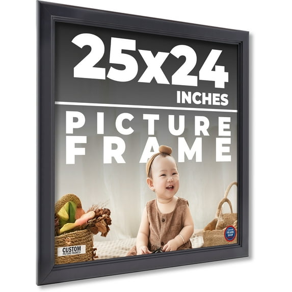 25x24 Frame Black Passaggi Solid Wood Picture Frame Width 1.5 Inches | Interior Depth 0.5 Inches |
