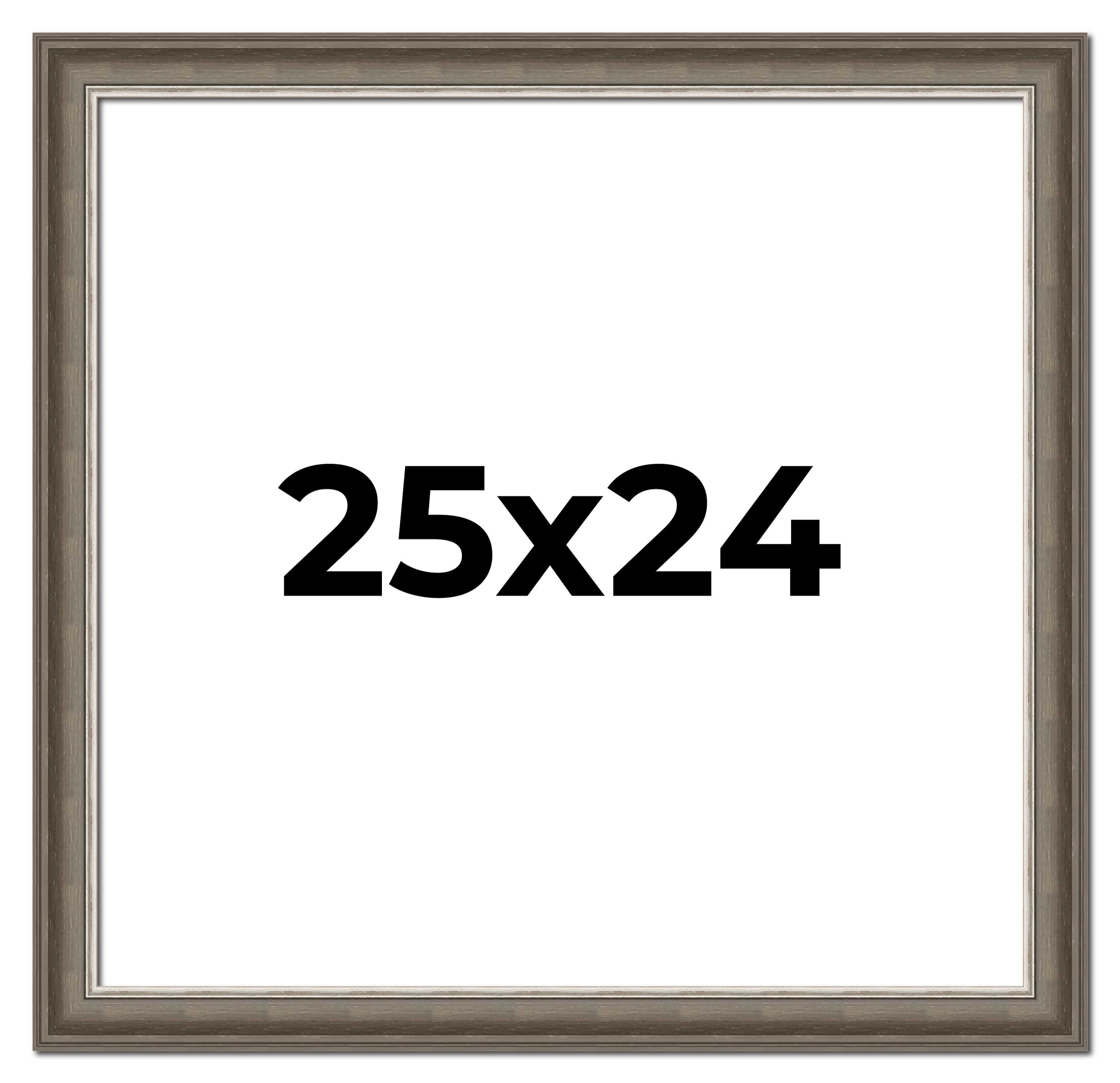 25x24 Frame Brown Solid Wood Picture Frame | 1.75 Inch Moulding Width ...