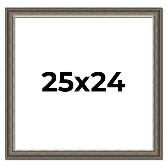 25x24 Frame Brown Solid Wood Picture Frame | 1.75 Inch Moulding Width | Austin Frame Complete with