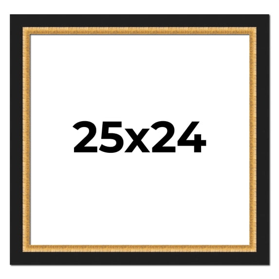 25x24 Frame Gold Real Wood Picture Frame Width 2.25 Inches | Interior Frame Depth 0.5 Inches |