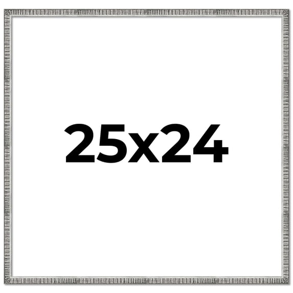 25x24 Frame Silver Grey Distressed Solid Wood Picture Frame | 0.75 Inch Moulding Width | Interior