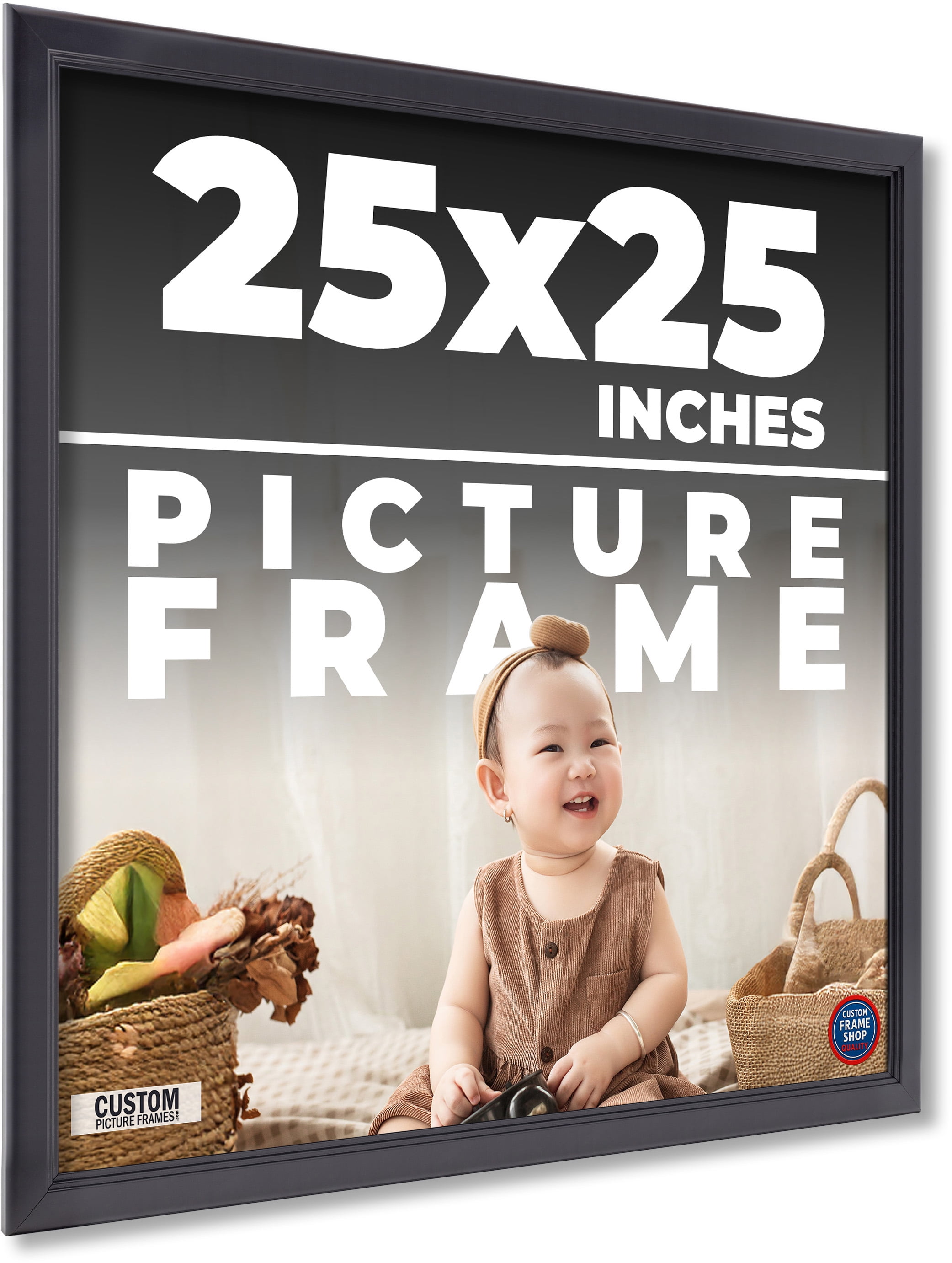 25x25 - 25 x 25 Contemporary Black Solid Wood Frame with UV