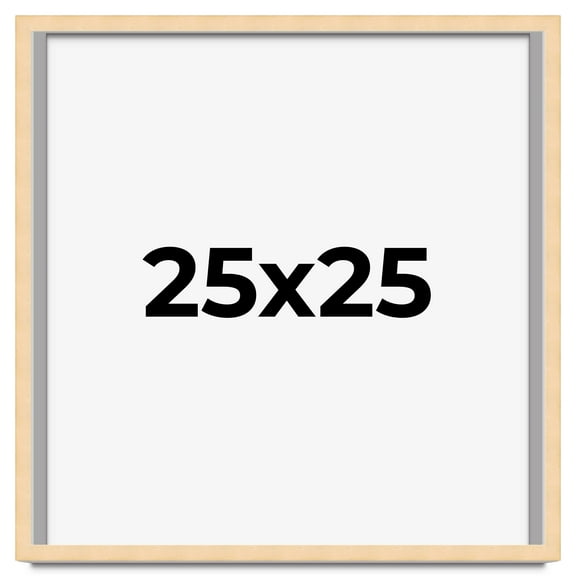 25x25 Frame Beige Real Wood Picture Frame Width 0.75 inches | Interior Frame Depth 0.5 inches |
