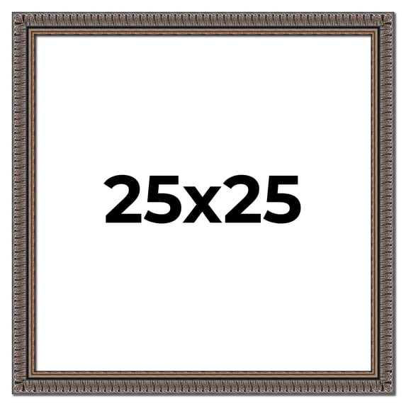25x25 Frame Black Feather Payton Ornate Solid Wood Picture Frame Width 1.75 Inches | Interior Depth