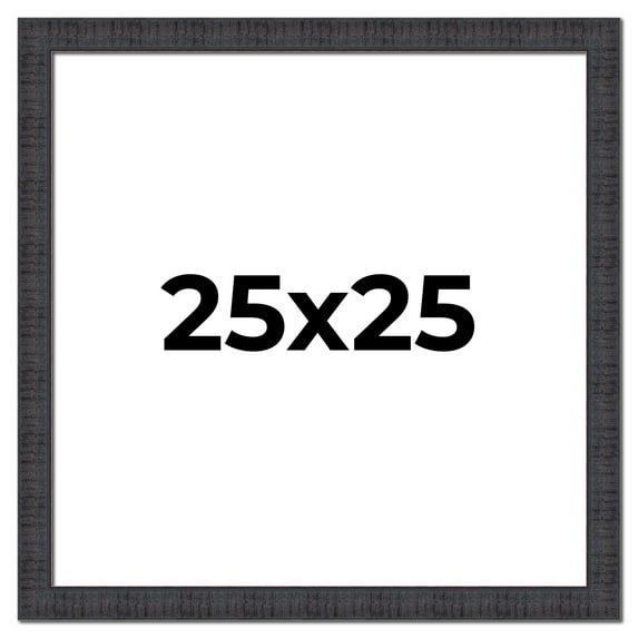 25x25 Frame Brown Rustic Solid Wood Picture Frame 1.5 Inches Wide | Interior Frame Depth 0.5 Inches