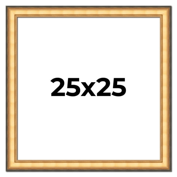 25x25 Frame Gold Plein Aire Solid Wood Picture Frame Width 2 Inches | Interior Frame Depth 0.5