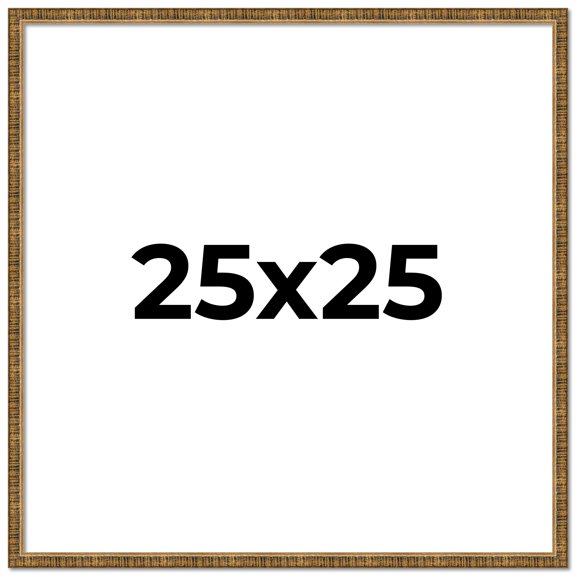 25x25 Frame Gold Solid Wood Picture Frame Includes UV Acrylic Plexiglass, Acid Free Foam Backing