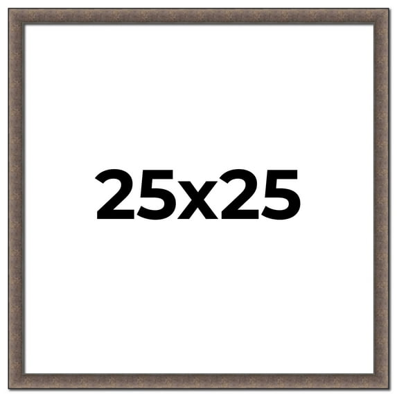 25x25 Frame Silver Real Wood Picture Frame Width 1.25 Inches | Interior Frame Depth 0.5 Inches |