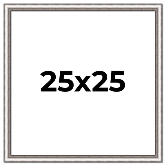 25x25 Frame Silver Real Wood Picture Frame Width 1.25 Inches | Interior Frame Depth 0.5 Inches |