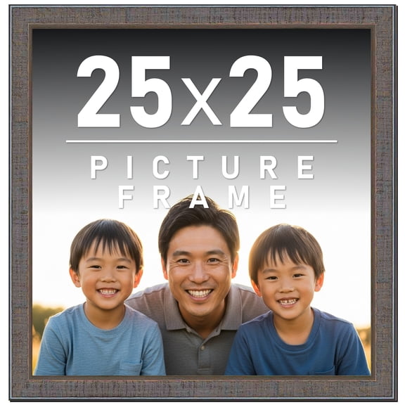 25x25 Frame Slate Blue Distressed Rustic Solid Wood Picture Frame | 0.75 Inch Moulding Width |