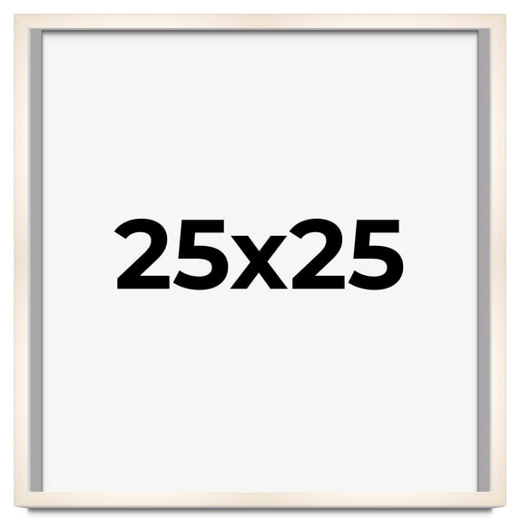 25x25 Frame White Wheat Solid Wood Picture Frame | Moulding Width 0.75 Inches | Interior Depth 0.5
