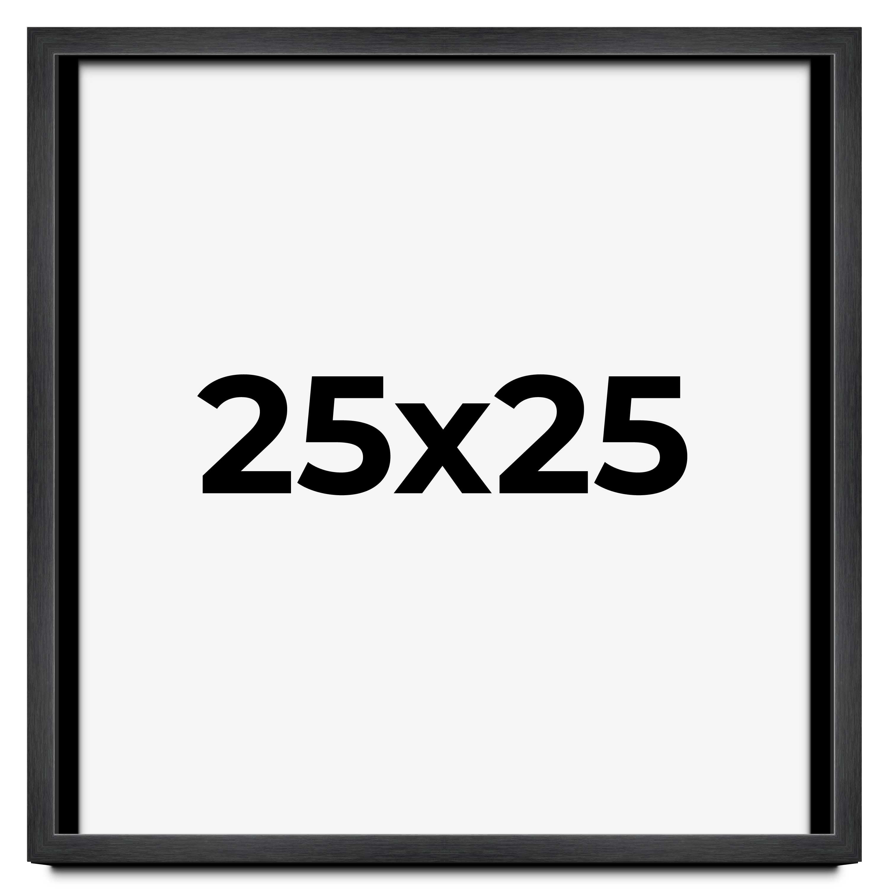 25x25 Shadow Box Frame Grey Charcoal Black | 0.875 Inches Deep
