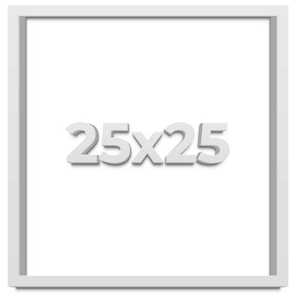 25x25 Shadow Box High Gloss White Display Frame | 1.625 Inches Deep | 1 Inch Moulding Width | Solid