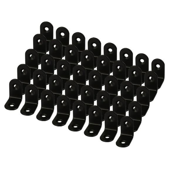 25x25mm Angle Bracket Stainless Steel Black L Shaped Angle Brackets Corner Braces Support with Screws, 40pcs