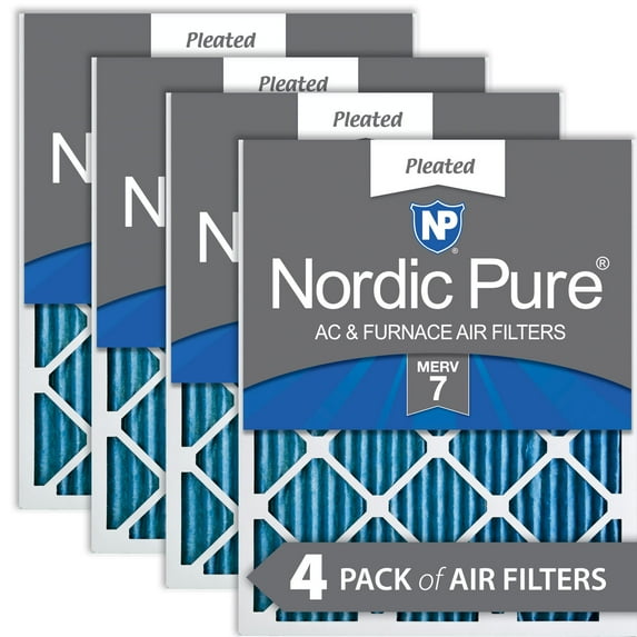 25x25x1 (24_1/2x24_1/2) Pleated MERV 7 Air Filters 4 Pack