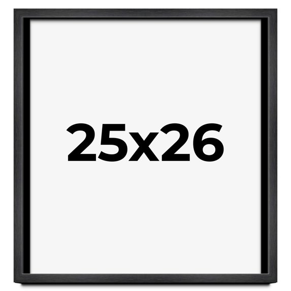 25x26 Frame Black Charcoal Grey Wood Textured Picture Frame | 0.75 Inch Moulding Width | Gunmetal