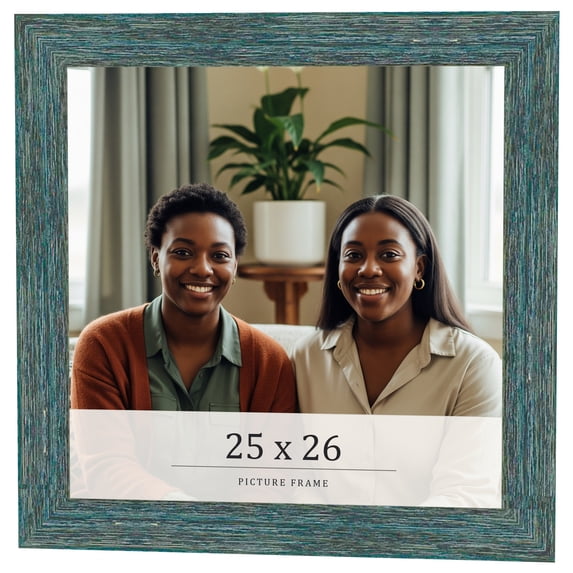 25x26 Frame Blue Rustic Barnwood Solid Wood Picture Frame Width 1.25 Inches | Interior Depth 0.5