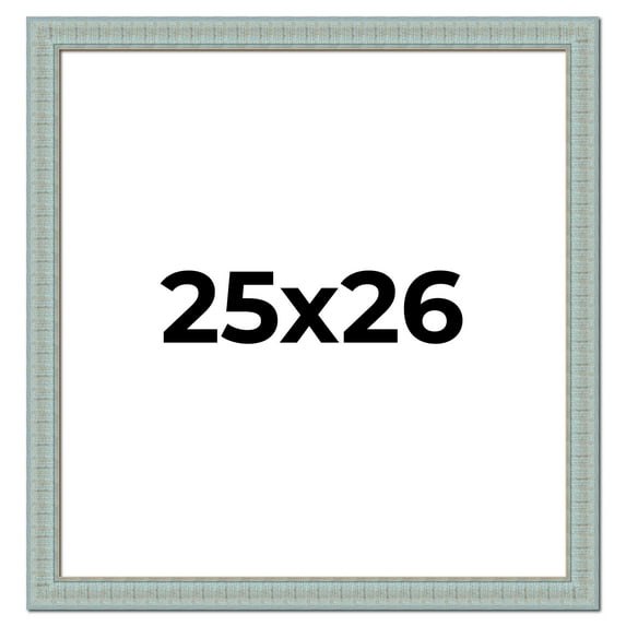 25x26 Frame Blue Teal Distressed Solid Wood Picture Frame | 1.625 Inch Moulding Width | Sonoma Blue