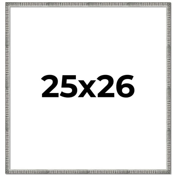 25x26 Frame Silver Grey Distressed Solid Wood Picture Frame | 0.75 Inch Moulding Width | Interior