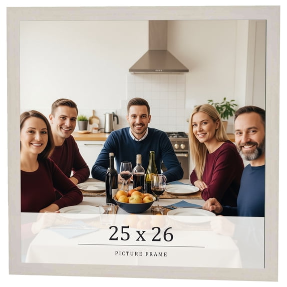 25x26 Frame White Wheat Solid Wood Picture Frame | Moulding Width 0.75 Inches | Interior Depth 0.5