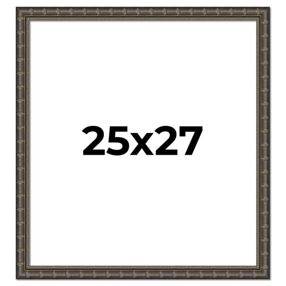 25x27 Frame Black Bamboo Solid Wood Picture Frame Width 1.5 Inches | Interior Frame Depth 0.5