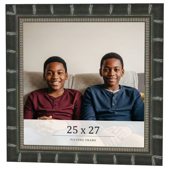 25x27 Frame Black Bamboo Solid Wood Picture Frame Width 1.5 Inches | Interior Frame Depth 0.5