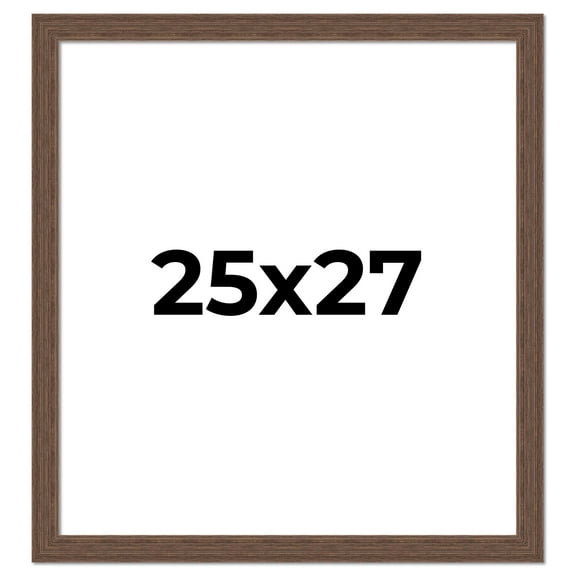 25x27 Frame Brown Farmhouse Solid Wood Picture Frame Width 1.5 Inches | Interior Frame Depth 0.5