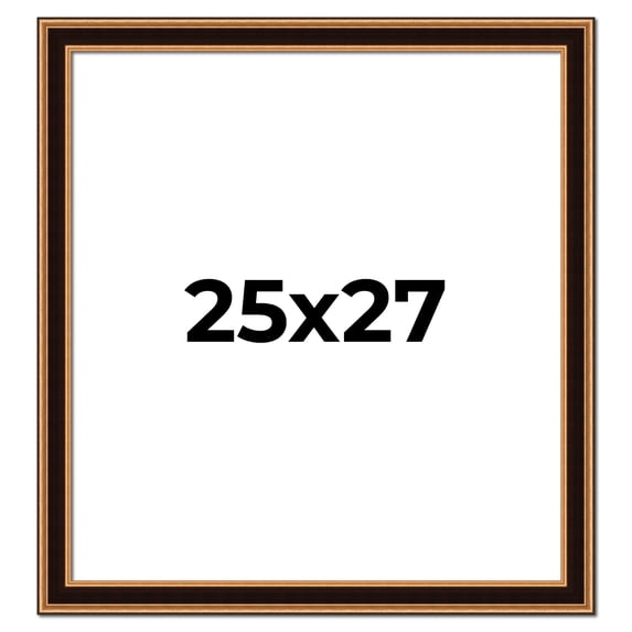 25x27 Frame Gold Brown Plein Air Vintage Solid Wood Picture Frame | 1.75 Inches Moulding Width |