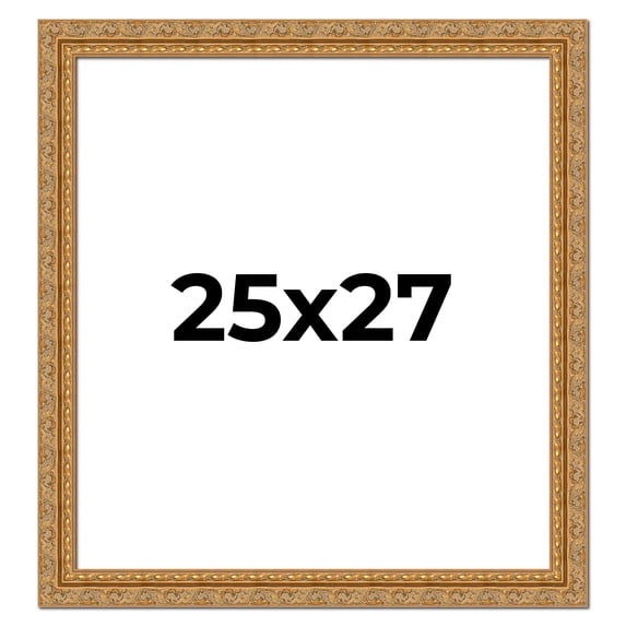 25x27 Frame Gold Ornate Solid Wood Picture Frame | 2 Inch Moulding Width | Firman Traditional Photo