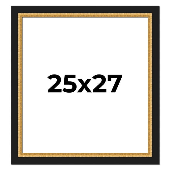 25x27 Frame Gold Real Wood Picture Frame Width 2.25 Inches | Interior Frame Depth 0.5 Inches |