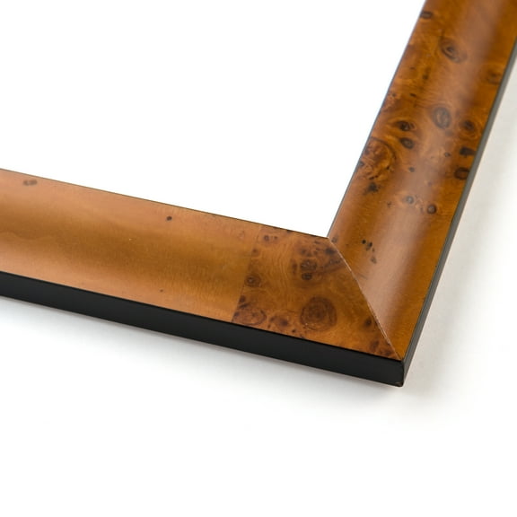 25x27 Light Brown Veneer Real Wood Picture Frame Width 1.25 inches | Interior Frame Depth 0.5