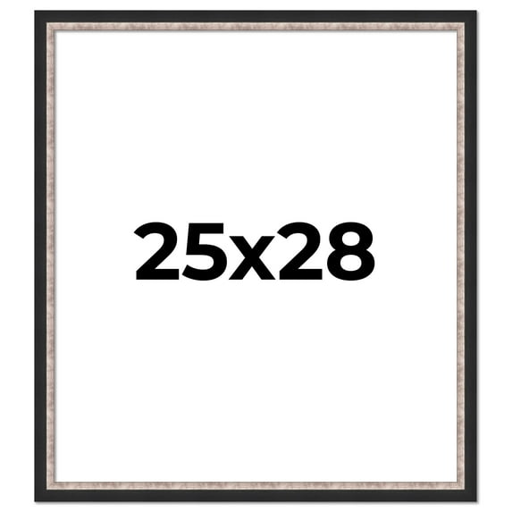 25x28 Frame Silver Real Wood Picture Frame Width 1.25 Inches | Interior Frame Depth 0.75 Inches |