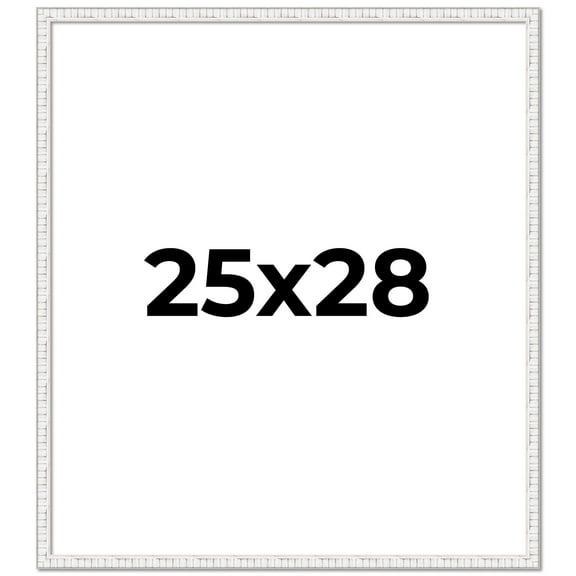 25x28 Frame White Real Wood Picture Frame Width 0.75 inches | Interior Frame Depth 0.5 inches |