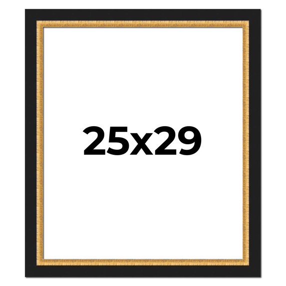 25x29 Frame Gold Real Wood Picture Frame Width 2.25 Inches | Interior Frame Depth 0.5 Inches |