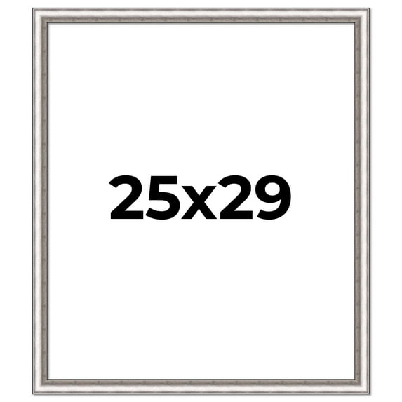 25x29 Frame Silver Real Wood Picture Frame Width 1.25 Inches | Interior Frame Depth 0.5 Inches |