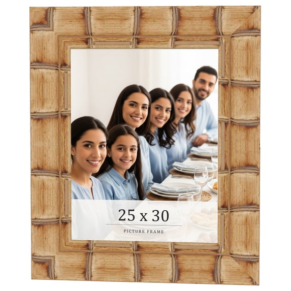 25x30 Frame Beige Real Wood Picture Frame Width 3 inches | Interior Frame Depth 0.5 inches |