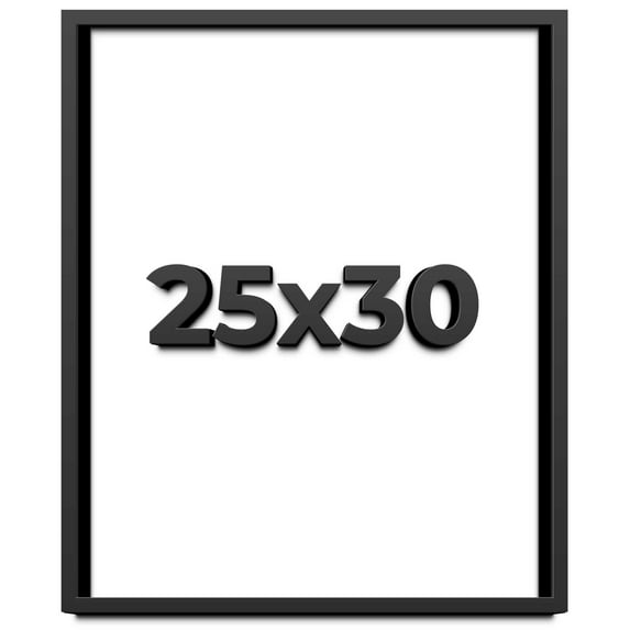 25x30 Shadow Box Frame Black | 2 Inches Deep Real Wood Contemporary Shadowbox Display Frame | UV