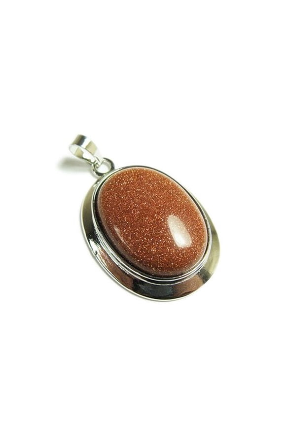 25x30mm Goldstone Oval Pendant With Bail For Jewelry Making