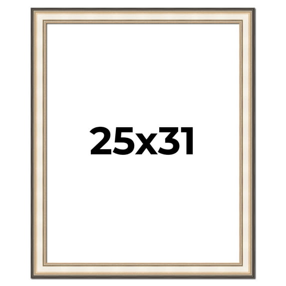 25x31 Frame Gold Silver Plein Aire 2" Inch Wide Moulding Solid Wood Picture Frame | Modena