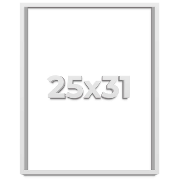 25x31 Shadow Box Frame White | 1 Inches Deep Real Wood Contemporary Shadowbox Display Frame | UV